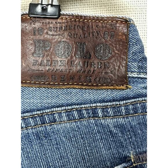 Polo Ralph Lauren Classic Jeans Mens 40x30 Blue 867 Distressed Medium Wash Denim - Picture 13 of 16